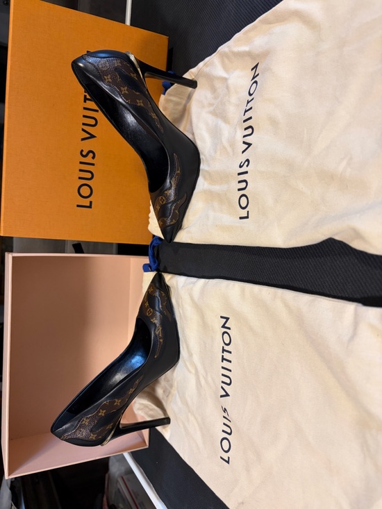 Louis Vuitton Shoes - Louis Vuitton Black/Brown Monogram Pointed Toe Stiletto Heels